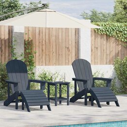 Tuin Lounge Meubels 2 pcs Marineblauw 74 x 82 x 90cm Kunststof