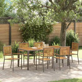 Tuin Eetset 7 pcs Grijs 190 x 90 x 75 cm poly rattan