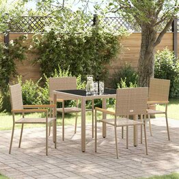 Tuin Eetset 5 pcs Beige 90 x 90 x 75 cm poly rattan