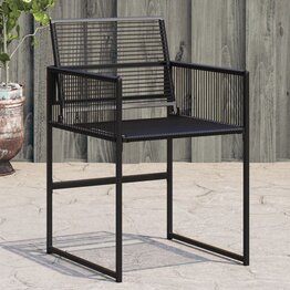 Tuinstoelen 4 st poly rattan zwart