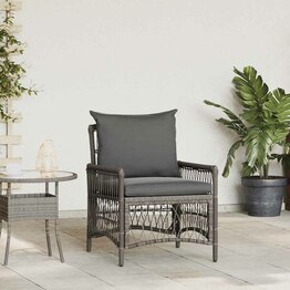 Tuinstoel Grijs 60 x 70 x 78cm poly rattan