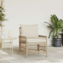 Tuinstoel Beige 60 x 70 x 78cm poly rattan