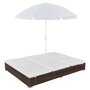 Loungebed-met-parasol-poly-rattan-bruin