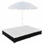 Loungebed-met-parasol-poly-rattan-zwart