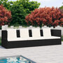 Tuinbed-met-kussens-poly-rattan-zwart