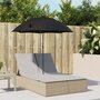 Ligbed-2-persoons-met-kussens-en-parasol-poly-rattan-beige