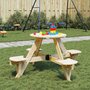 Picknicktafel-voor-4-kinderen-met-parasolgat-rond-vurenhout