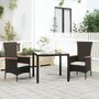 Tuinstoelen-2-st-met-kussens-poly-rattan-zwart