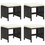 Tuinkrukken-4-st-met-kussens-poly-rattan-zwart