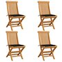 Tuinstoelen-4-st-met-zwarte-kussens-massief-teakhout