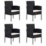 Tuinstoelen-4-st-met-crèmewitte-kussens-poly-rattan-zwart