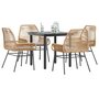 5-delige-Tuinset-met-kussens-poly-rattan-glas-bruin