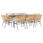 9-delige-Tuinset-met-kussens-poly-rattan-glas-bruin