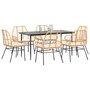 7-delige-Tuinset-met-kussens-poly-rattan-glas-bruin