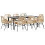9-delige-Tuinset-met-kussens-poly-rattan-glas-bruin