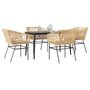 5-delige-Tuinset-met-kussens-poly-rattan-glas-bruin