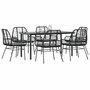 7-delige-Tuinset-met-kussens-poly-rattan-glas-zwart