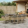 11-delige-Tuinset-met-kussens-poly-rattan-gemengd-beige