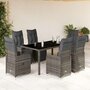 7-delige-Bistroset-met-kussens-poly-rattan-grijs