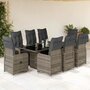 9-delige-Bistroset-met-kussens-poly-rattan-grijs