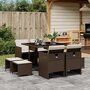 9-delige-Tuinset-met-kussens-poly-rattan-bruin