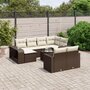 11-delige-Loungeset-met-kussens-poly-rattan-bruin