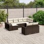 10-delige-Loungeset-met-kussens-poly-rattan-bruin