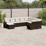 10-delige-Loungeset-met-kussens-poly-rattan-bruin
