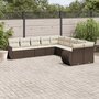 10-delige-Loungeset-met-kussens-poly-rattan-bruin