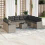 10-delige-Loungeset-met-kussens-poly-rattan-lichtgrijs