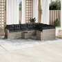 10-delige-Loungeset-met-kussens-poly-rattan-lichtgrijs