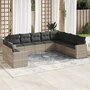 10-delige-Loungeset-met-kussens-poly-rattan-lichtgrijs