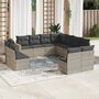 11-delige-Loungeset-met-kussens-poly-rattan-lichtgrijs