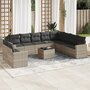 11-delige-Loungeset-met-kussens-poly-rattan-lichtgrijs