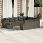 11-delige-Loungeset-met-kussens-poly-rattan-lichtgrijs