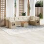 11-delige-Tuinset-met-kussens-poly-rattan-beige