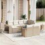11-delige-Tuinset-met-kussens-poly-rattan-beige