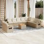 11-delige-Tuinset-met-kussens-poly-rattan-beige
