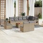11-delige-Tuinset-met-kussens-poly-rattan-beige