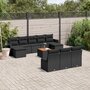 11-delige-Loungeset-met-kussens-poly-rattan-zwart