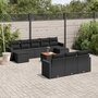 11-delige-Loungeset-met-kussens-poly-rattan-zwart