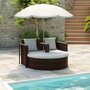 Tuinbed-met-parasol-poly-rattan-bruin