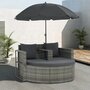 Tuinbank-2-zits-met-kussens-en-parasol-poly-rattan-grijs